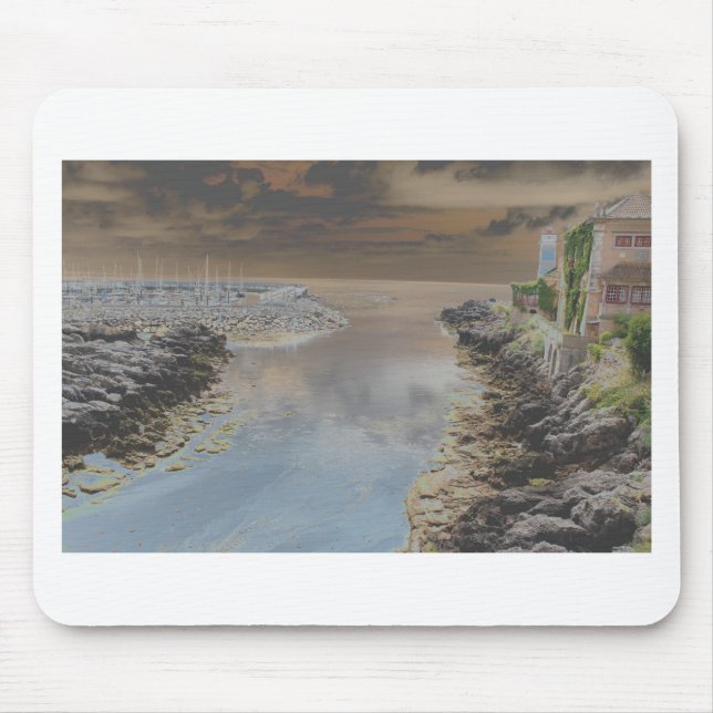 Light house in Cascais Portugal Mouse Mat (Front)