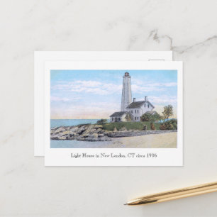 Light House New London CT  Postcard
