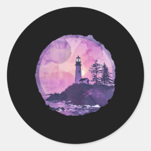 Light House Seaside House Sailing Boating Sea Ligh Classic Round Sticker