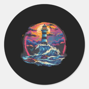 Light House Seaside House Sailing Boating Sea Ligh Classic Round Sticker