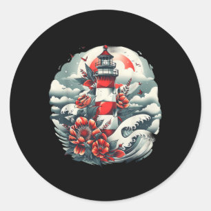 Light House Seaside House Sailing Boating Sea Ligh Classic Round Sticker