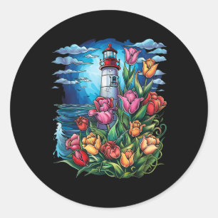 Light House Seaside House Sailing Boating Sea Ligh Classic Round Sticker
