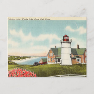 Light house, Wood Hole, Cape Cod Massachusetts Postcard