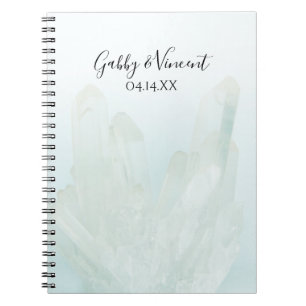Light Ice Blue Crystals Wedding Guest Book