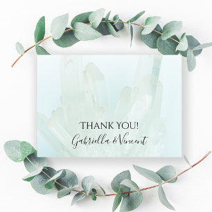 Light Ice Blue Crystals Wedding Thank You Card