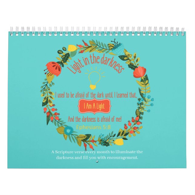 Light In The Darkness Christian Bible Verse 2022 Calendar (Cover)