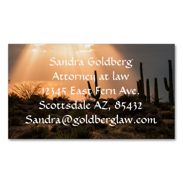 Light in the Desert Magnetic Business Card (Front)