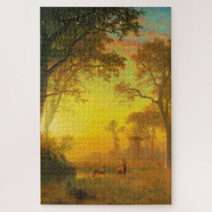 Light in the Forest (by Albert Bierstadt) Jigsaw Puzzle