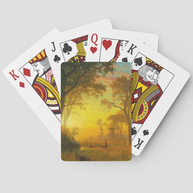 Light in the Forest (by Albert Bierstadt) Playing Cards (Back)