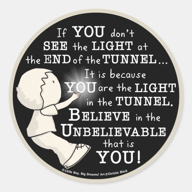 Light in the Tunnel Classic Round Sticker (Front)