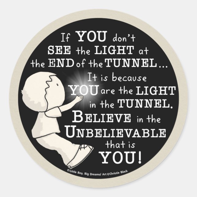 Light in the Tunnel Classic Round Sticker (Front)