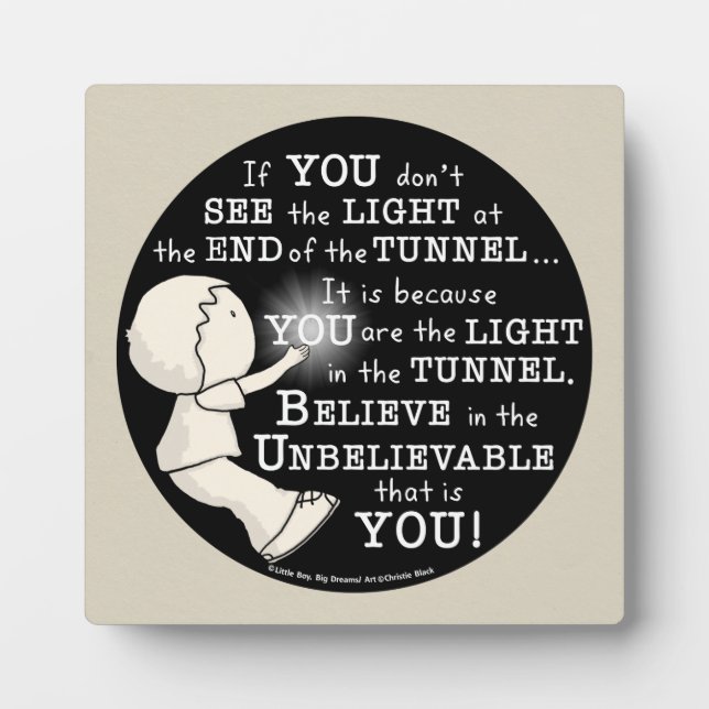 Light in the Tunnel Plaque (Front)