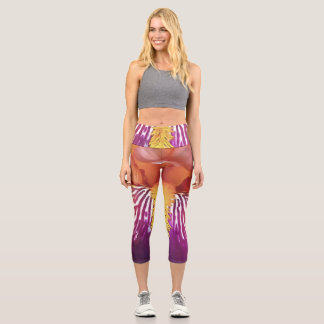 Light Iris Macro Artistic Abstract Capri Leggings