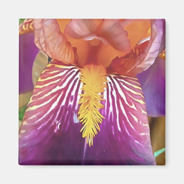 Light Iris Macro Artistic Abstract Magnet (Front)