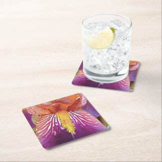 Light Iris Macro Artistic Abstract Square Paper Coaster