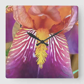 Light Iris Macro Artistic Abstract Square Wall Clock