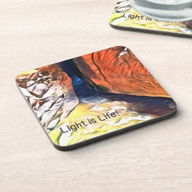 Light is Life - Beach Cave To Sea Coaster (Left Side)