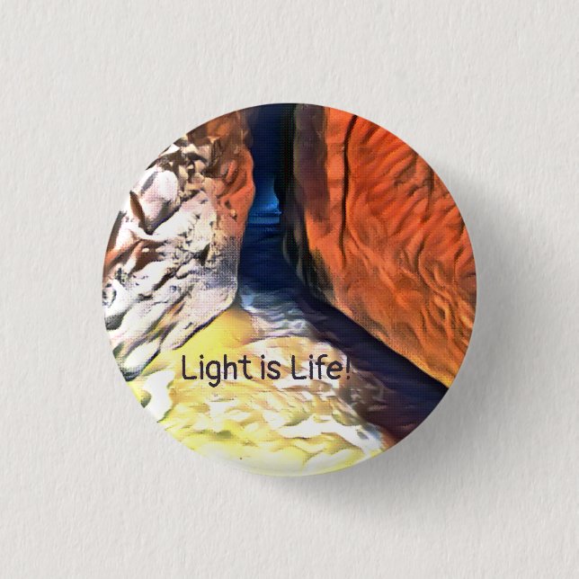 Light is Life- Coast Stony Crevasse 3 Cm Round Badge (Front)