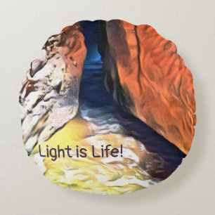 Light is Life- Coast Stony Crevasse Round Cushion