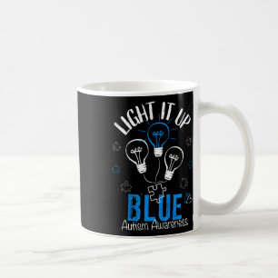 Light It Up Blue Autism Awareness Autistic Puzzle Coffee Mug