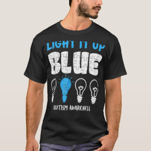 Light It Up Blue Autism Awareness Autistic Puzzle T-Shirt
