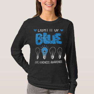 Light It Up Blue Autism Awareness Autistic Puzzle T-Shirt