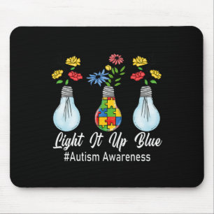 Light It Up Blue Autism Awareness Lamp Puzzle Mess Mouse Mat