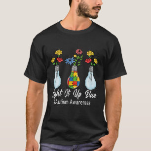 Light It Up Blue Autism Awareness Lamp Puzzle Mess T-Shirt