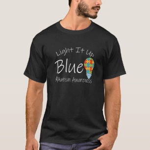 Light It Up Blue Autism Awareness Lamp Puzzle T-Shirt