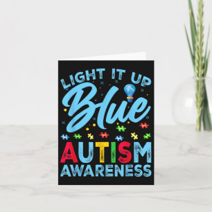 Light It Up Blue Autism Awareness Men Women Kids 1 Card