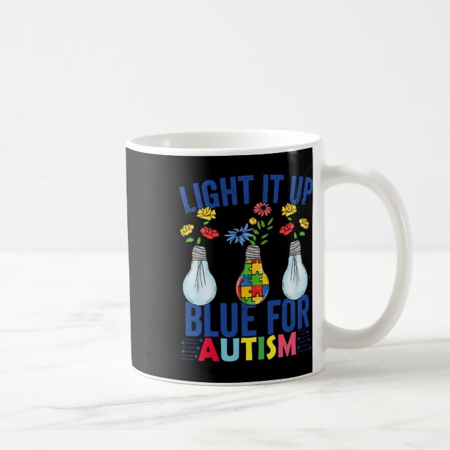 Light It Up Blue Autism Awareness Month  Coffee Mug (Right)