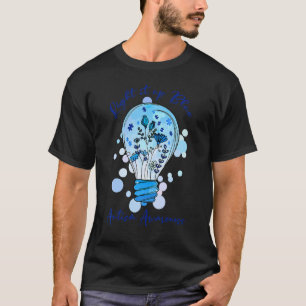 Light It Up Blue Autism Awareness Month Floral T-Shirt
