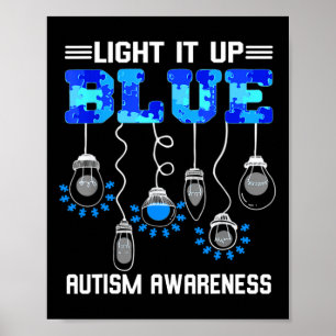 Light It Up Blue Autism Awareness Poster