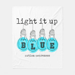 Light It Up Blue Autism Awareness Premium T-Shirt1 Fleece Blanket
