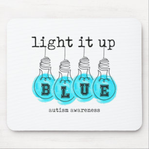 Light It Up Blue Autism Awareness Premium T-Shirt1 Mouse Mat