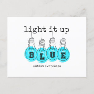 Light It Up Blue Autism Awareness Premium T-Shirt1 Postcard