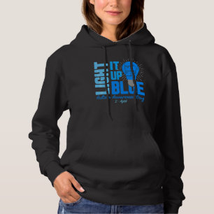 Light It Up Blue Autism Awareness Puzzle Piece Ri Hoodie