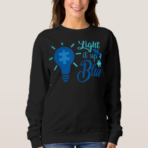 Light It Up Blue Autism Awareness Puzzle Piece Ri Sweatshirt