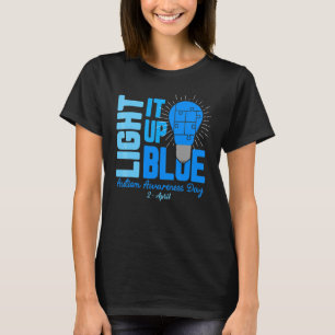 Light It Up Blue Autism Awareness Puzzle Piece Ri T-Shirt