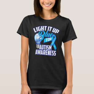 Light It Up Blue Autism Awareness Puzzle Piece Ri T-Shirt
