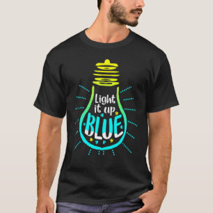 Light It Up Blue Autism Awareness Puzzle Piece Ri T-Shirt
