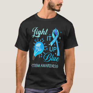 Light It Up Blue Autism Awareness Puzzle Piece Ri T-Shirt