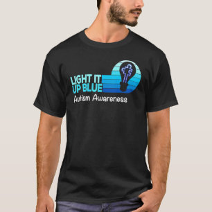 Light It Up Blue Autism Awareness Puzzle Piece Ri T-Shirt