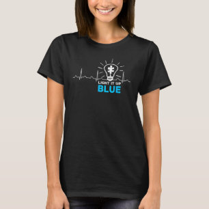 Light It Up Blue Autism Awareness Puzzle Piece Ri T-Shirt