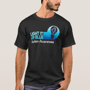 Light It Up Blue Autism Awareness Puzzle Piece Ri T-Shirt