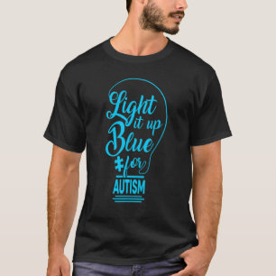 Light It Up Blue Autism Awareness Puzzle Piece Ri T-Shirt