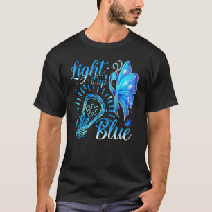 Light It Up Blue Autism Awareness Puzzle Piece Ri T-Shirt