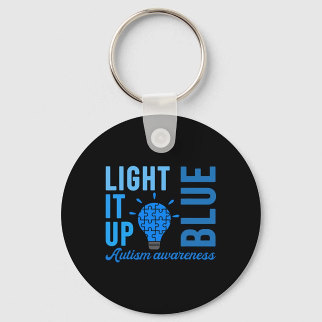 Light It Up Blue Autism Awareness S1  Key Ring (Front)