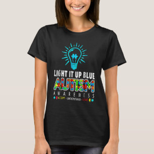 Light It Up Blue Autism Awareness Shirt Puzzle Pie