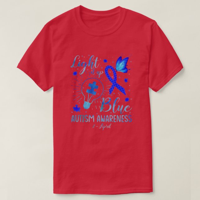 Light It Up Blue Autism Awareness Shirt Puzzle Pie (Design Front)